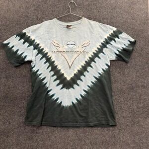 Vintage Harley Davidson Tie Dye Motorcycles Graphic Tee Mens XL Biker V Flame